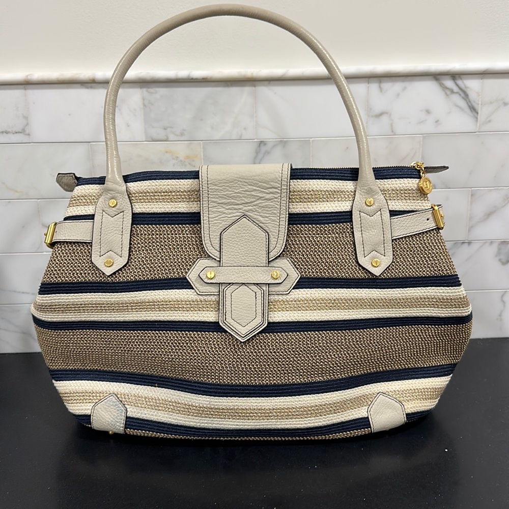 Eric Javits straw and leather bag